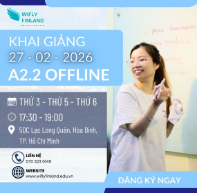 Học Tiếng Phần Lan Offline Kho&aacute; A2.2 - Khai Giảng 27/02/2026